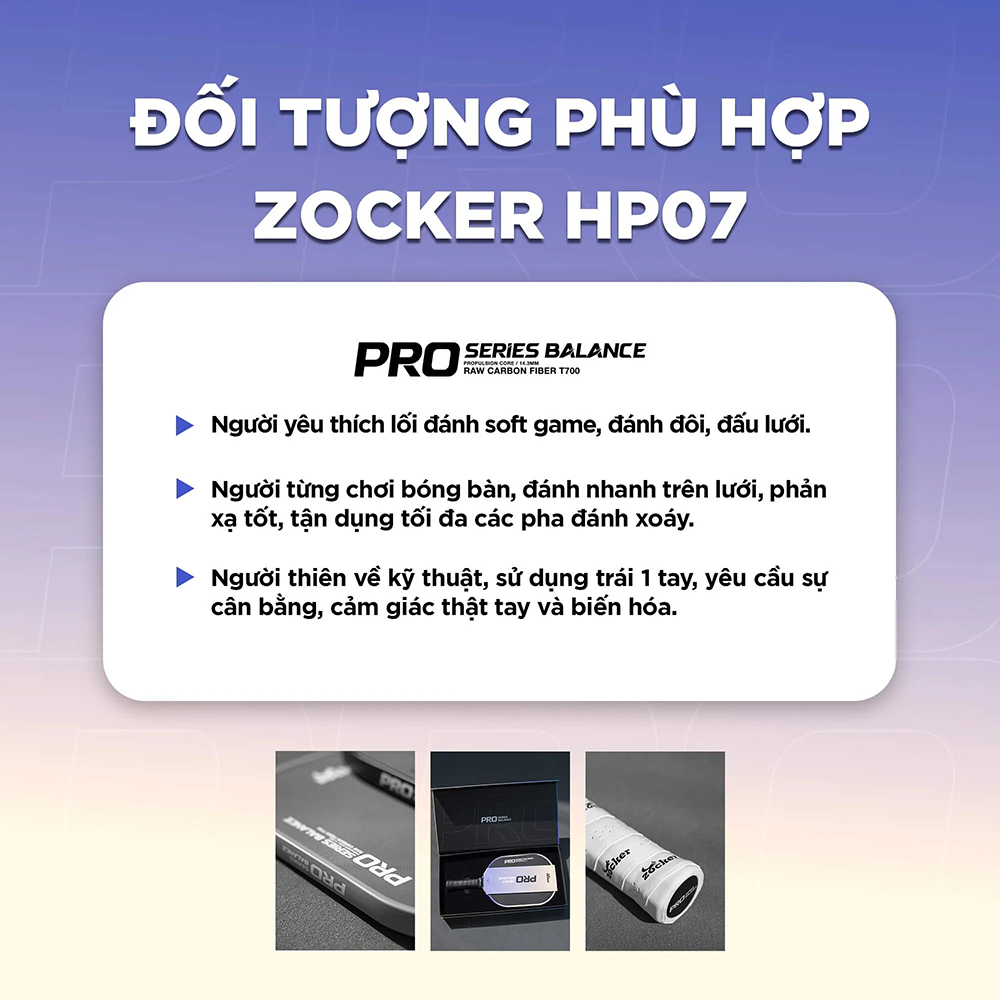 vợt Pickleball Zocker Happy HP07 Pro Series Balance 7