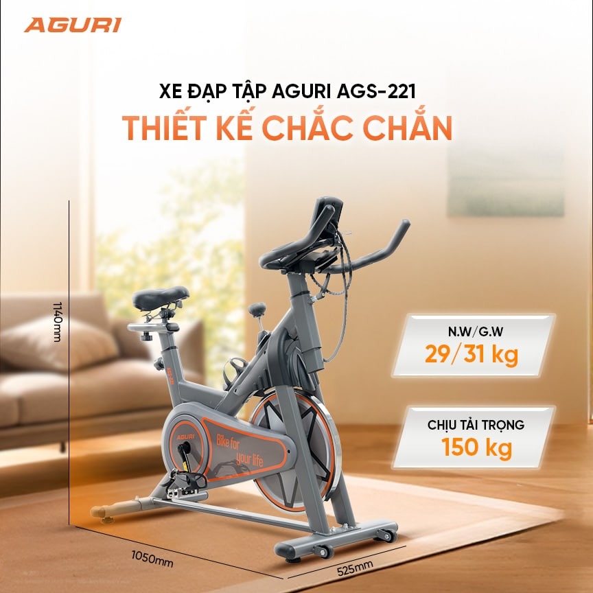 xe đạp tập thể dục AGURI AGS-221 2