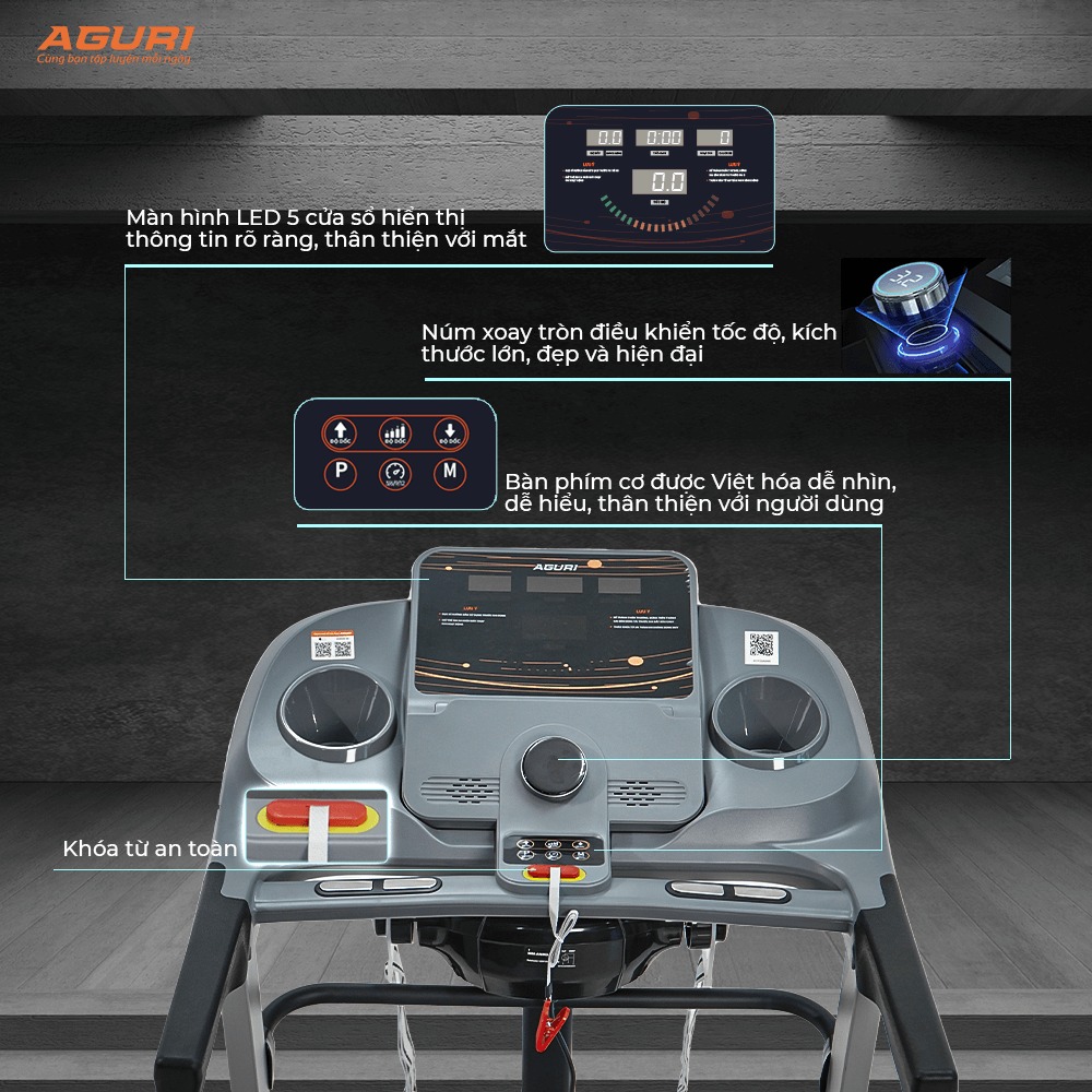 máy chạy bộ AGURI AGT-127LE 2