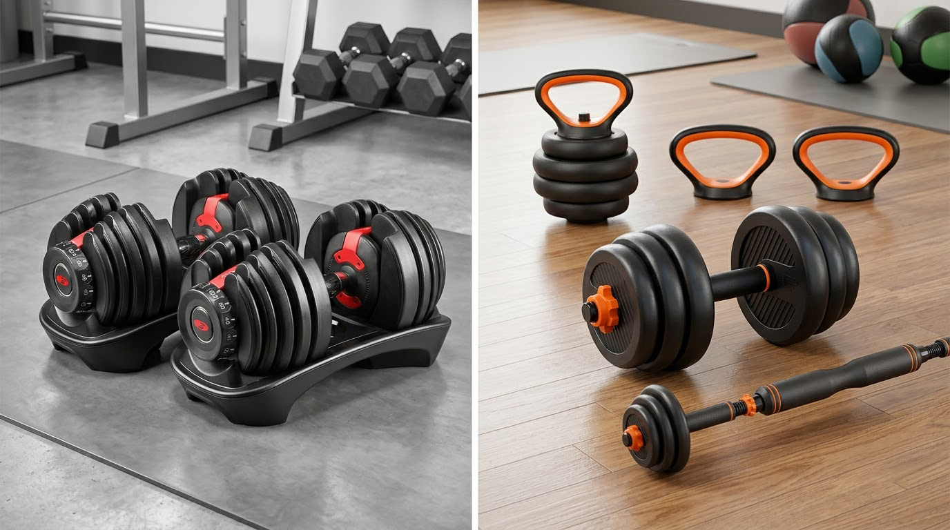 Tạ tay điều chỉnh khác gì bộ tạ đa năng 4 in 1