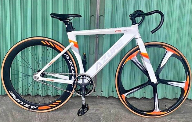 xe đạp Fixed Gear AZURE A8 trắng