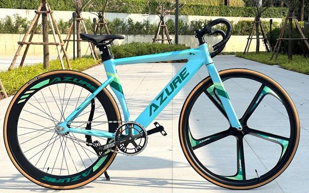 xe đạp Fixed Gear AZURE A8 xanh