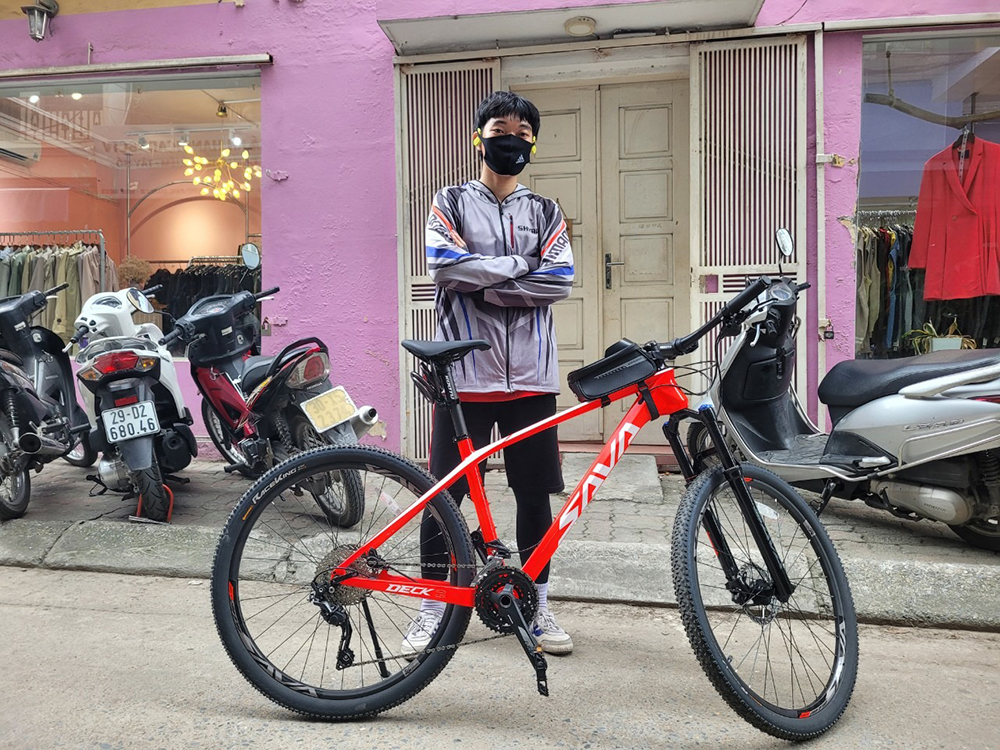 xe đạp địa hình thể thao SAVA DECK 2022 đen đỏ