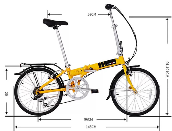 kích thước xe đạp gấp DAHON Archer D6 KAA061 20
