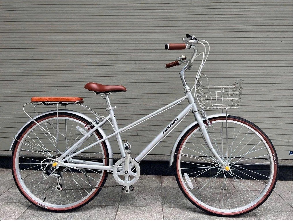 Xe đạp nữ NISHIKI Mamoru City - Classic mầu Bạc