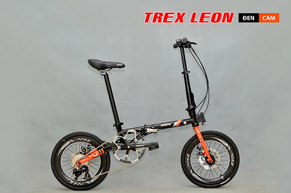 xe đạp gấp TREX LEON đen cam