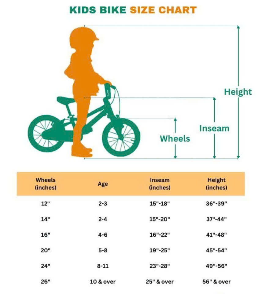 Chiều cao & kích thước bánh xe phù hợp (14–16 inch)