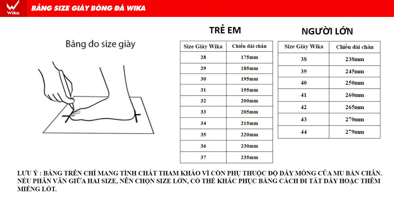 Nên thử giày hoặc đo chân chính xác