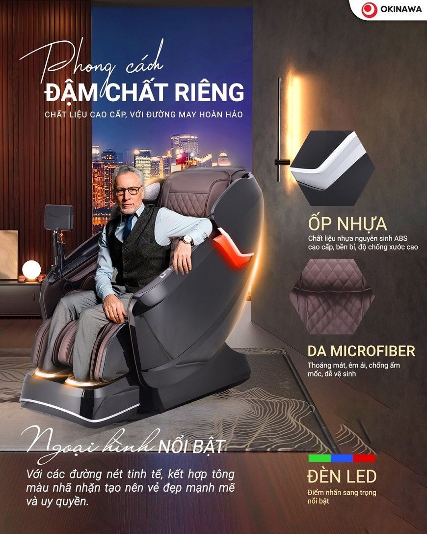 Thiết kế sang trọng, chất liệu da cao cấp
