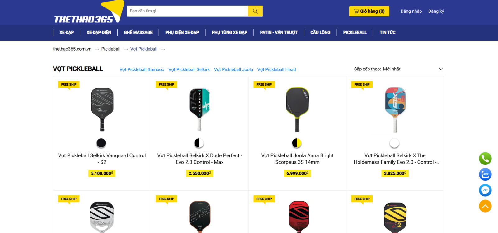 Thương hiệu vợt Pickleball uy tín