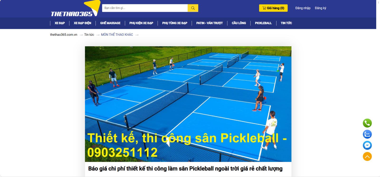 Thể thao 365 - đơn vị thiết kế thi công sân Pickleball uy tín hàng đầu tại Hải Phòng