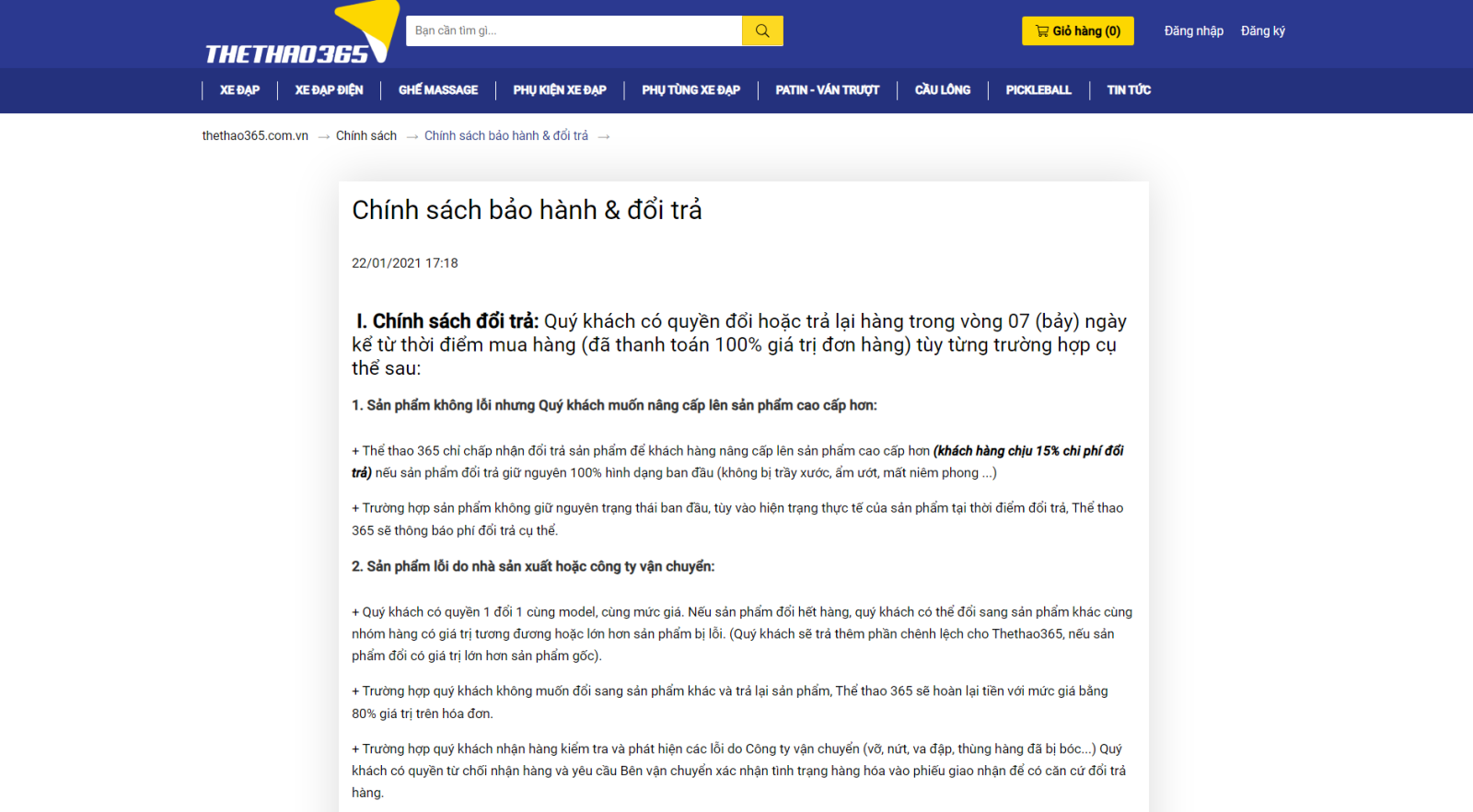 Đổi trả sản phẩm dễ dàng – Cam kết sự hài lòng