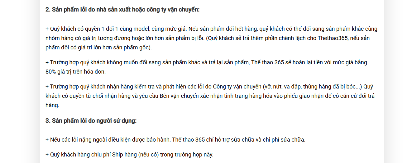 Chính sách bảo hành rõ ràng và minh bạch