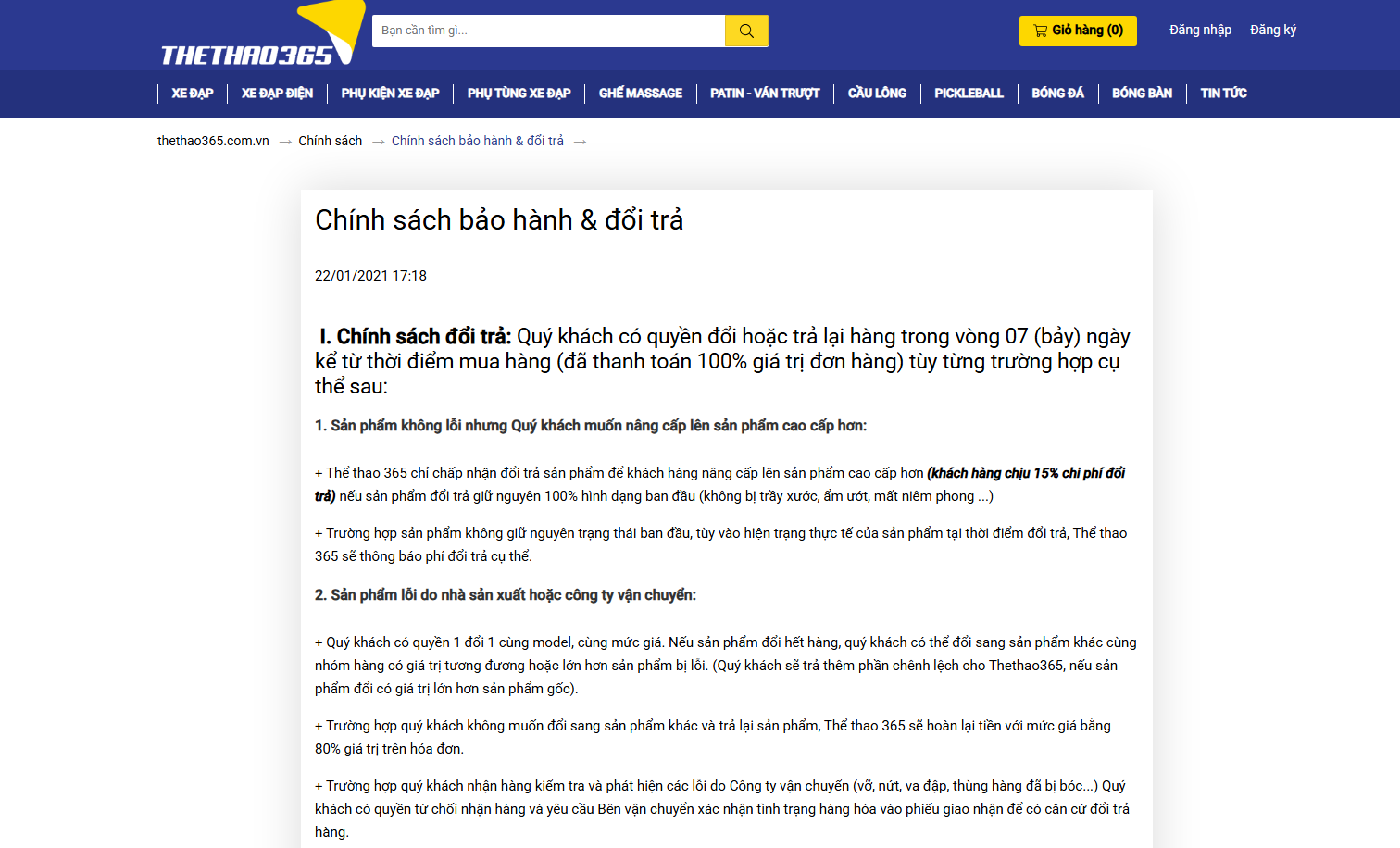 Chính sách bảo hành rõ ràng – Mua hàng không rủi ro
