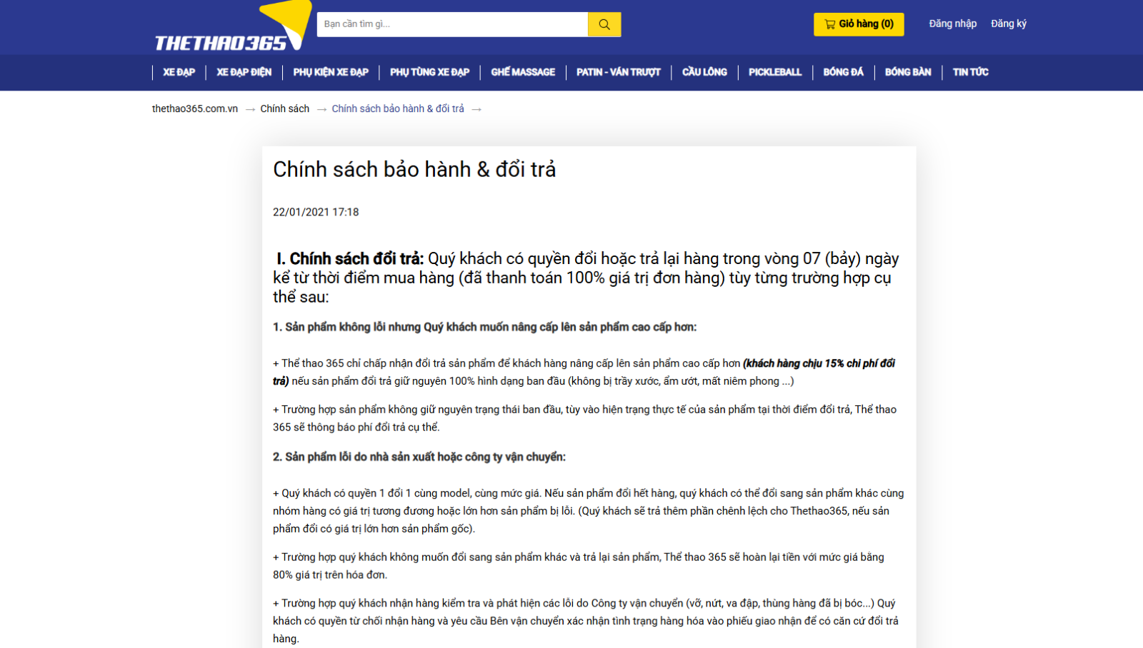 Chính sách đổi trả minh bạch – an tâm khi mua online: