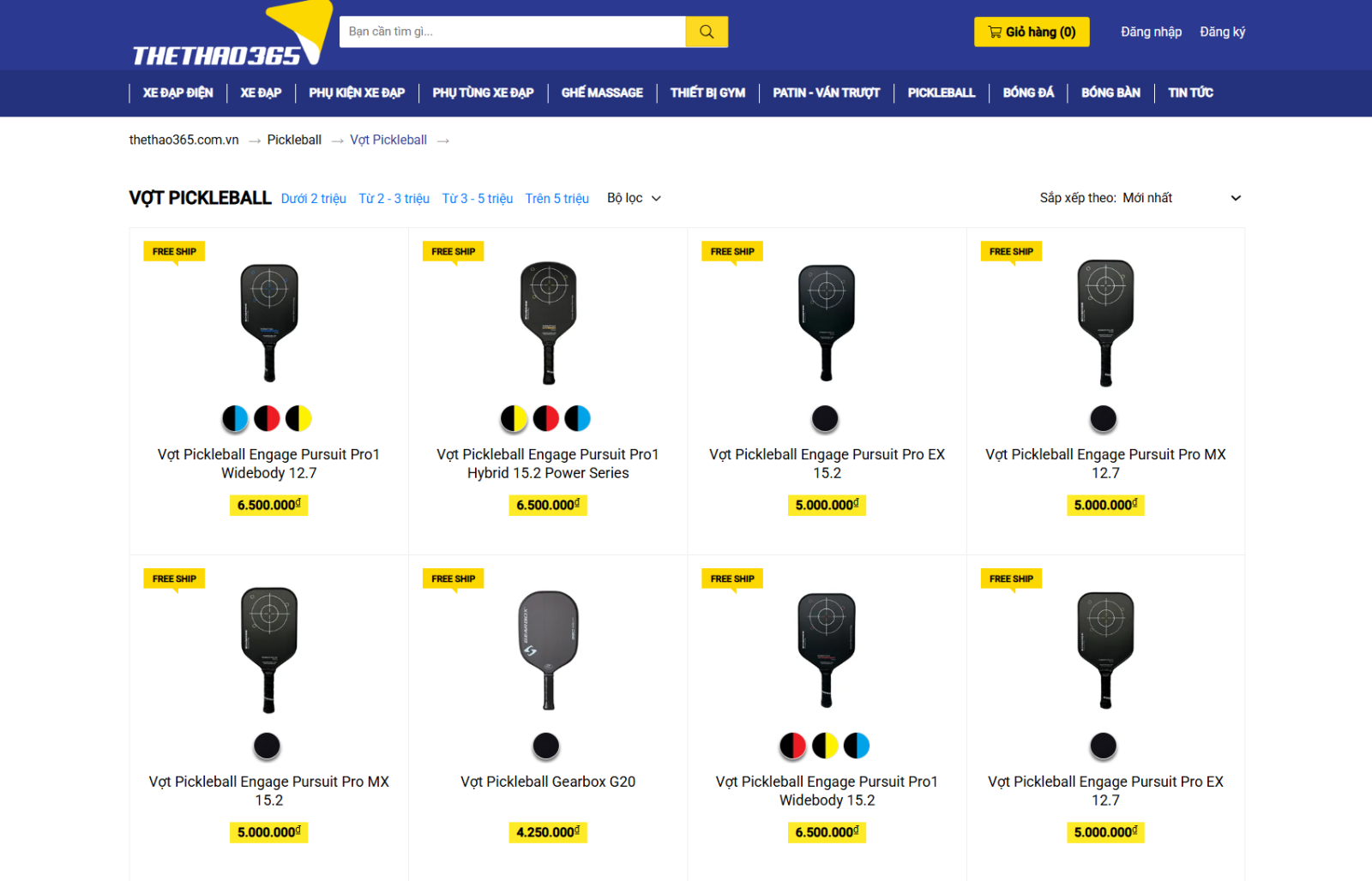 Nơi mua vợt Pickleball uy tín tại Việt Nam