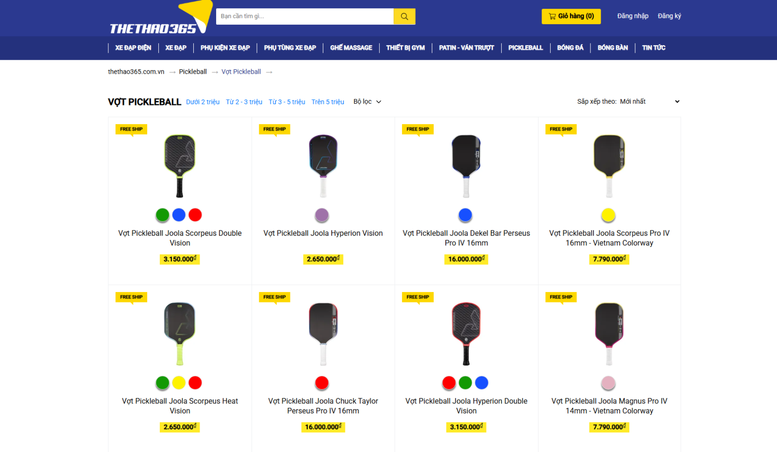 Mua vợt Pickleball chính hãng dành cho học sinh ở đâu tại Việt Nam? 