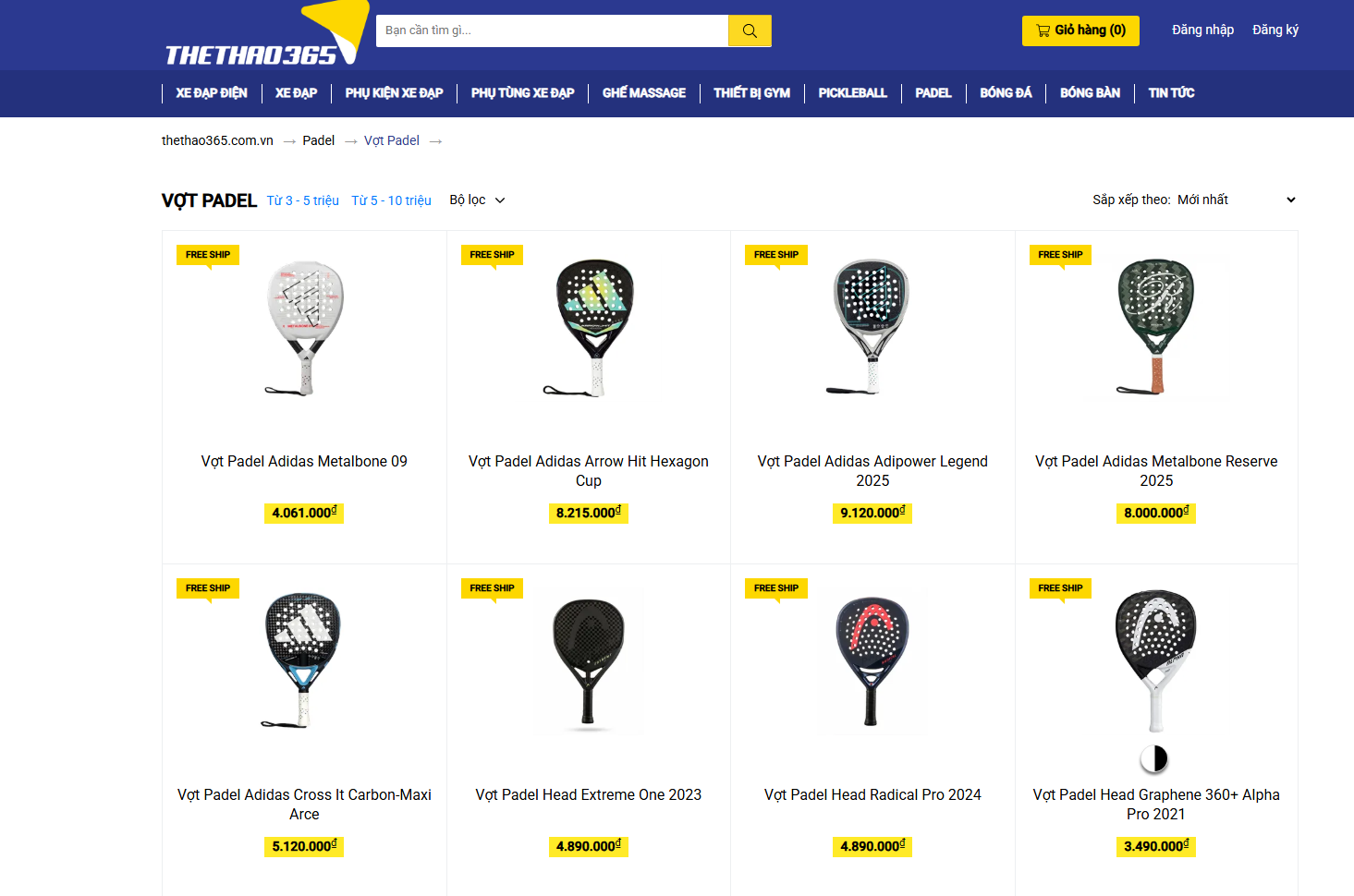 5. Địa chỉ mua vợt Padel chính hãng uy tín tại Việt Nam