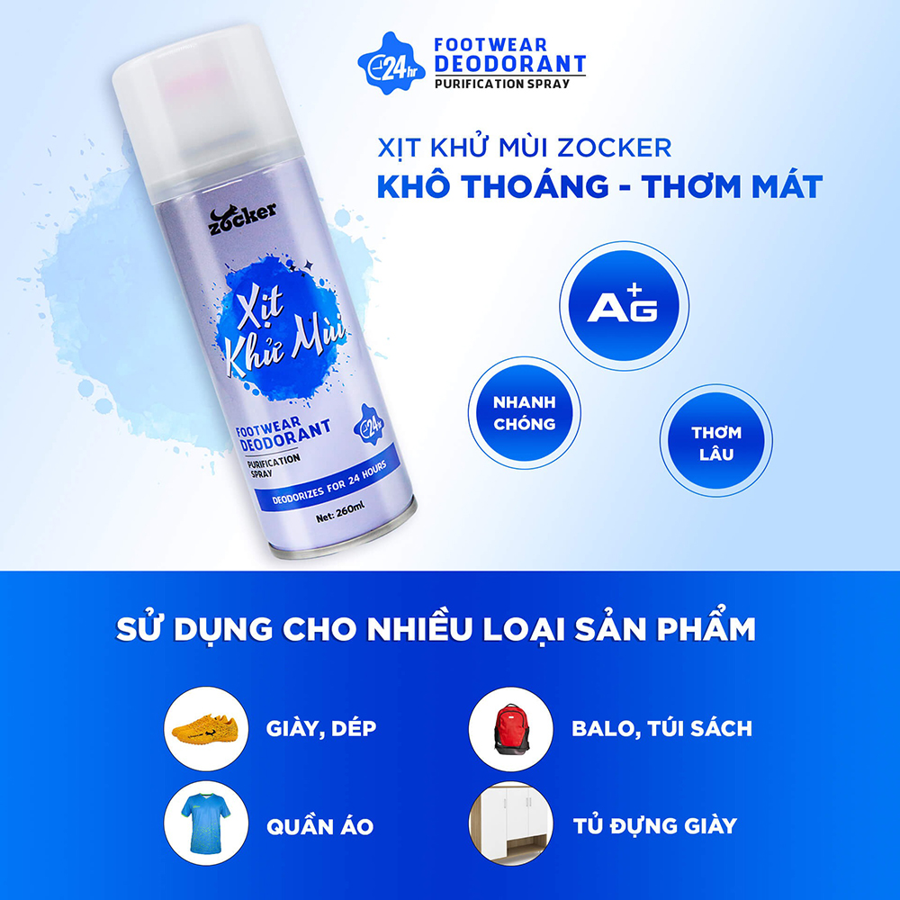 Xịt khử mùi giày, miếng lót hút ẩm – Giữ giày luôn thơm tho, khô ráo và bền đẹp